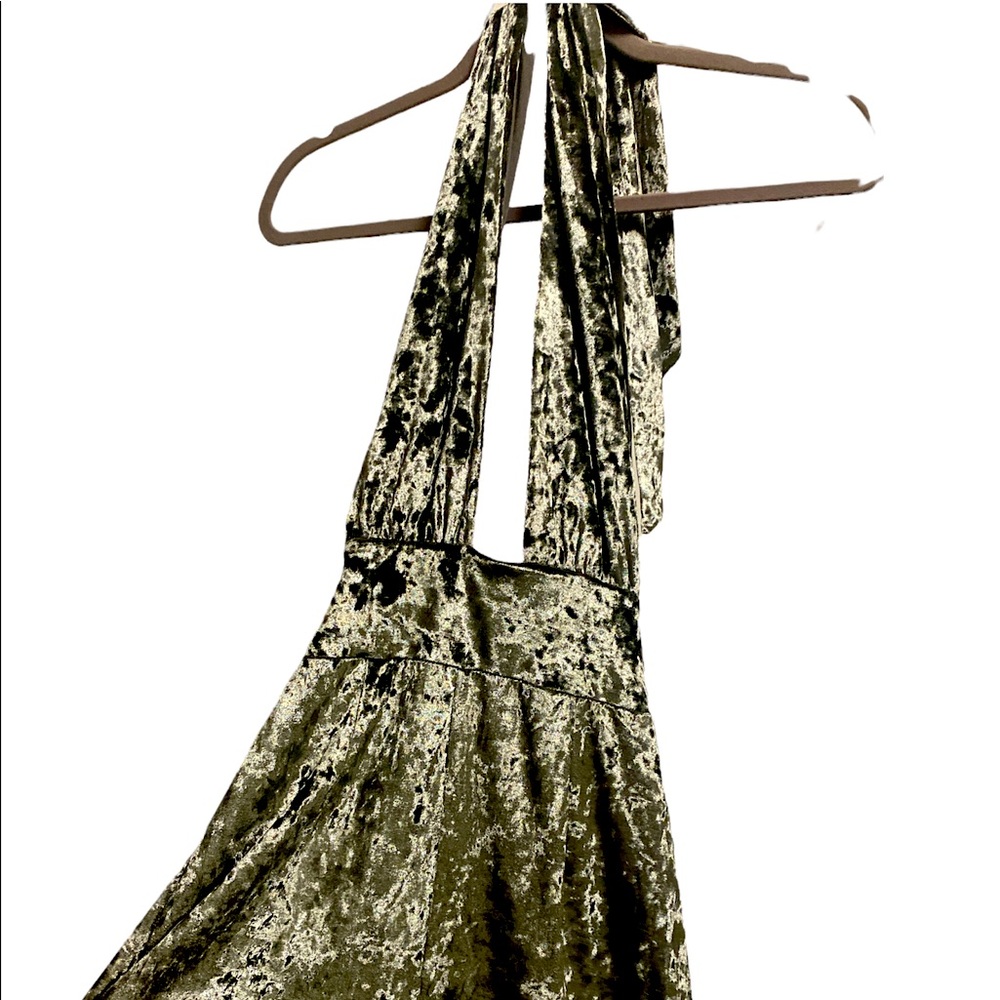 LF army green velvet romper never worn